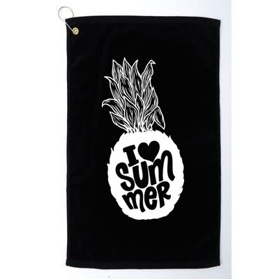 I Heart (Love) Summer Pineapple Golf Towel