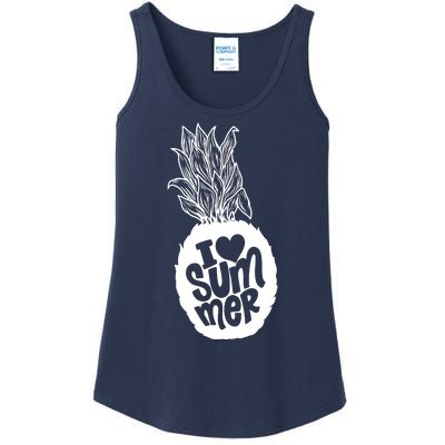 I Heart (Love) Summer Pineapple Ladies Essential Tank