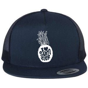 I Heart (Love) Summer Pineapple Flat Bill Trucker Hat