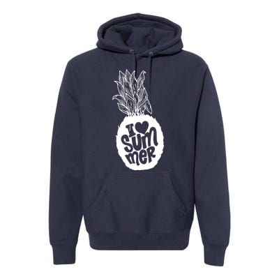 I Heart (Love) Summer Pineapple Premium Hoodie