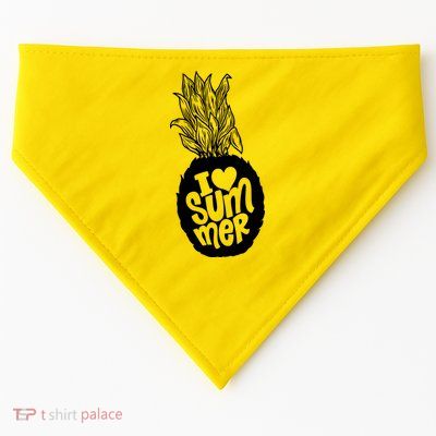 I Heart (Love) Summer Pineapple USA-Made Doggie Bandana