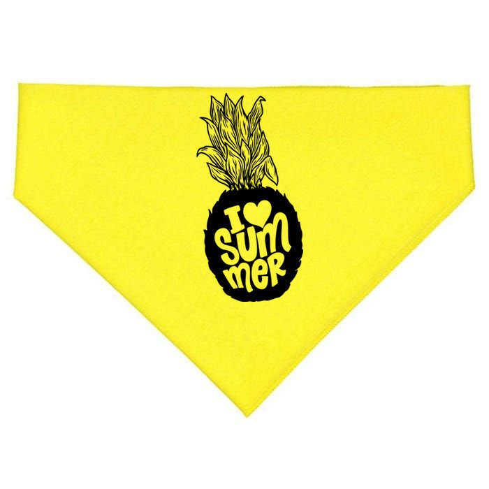 I Heart (Love) Summer Pineapple USA-Made Doggie Bandana