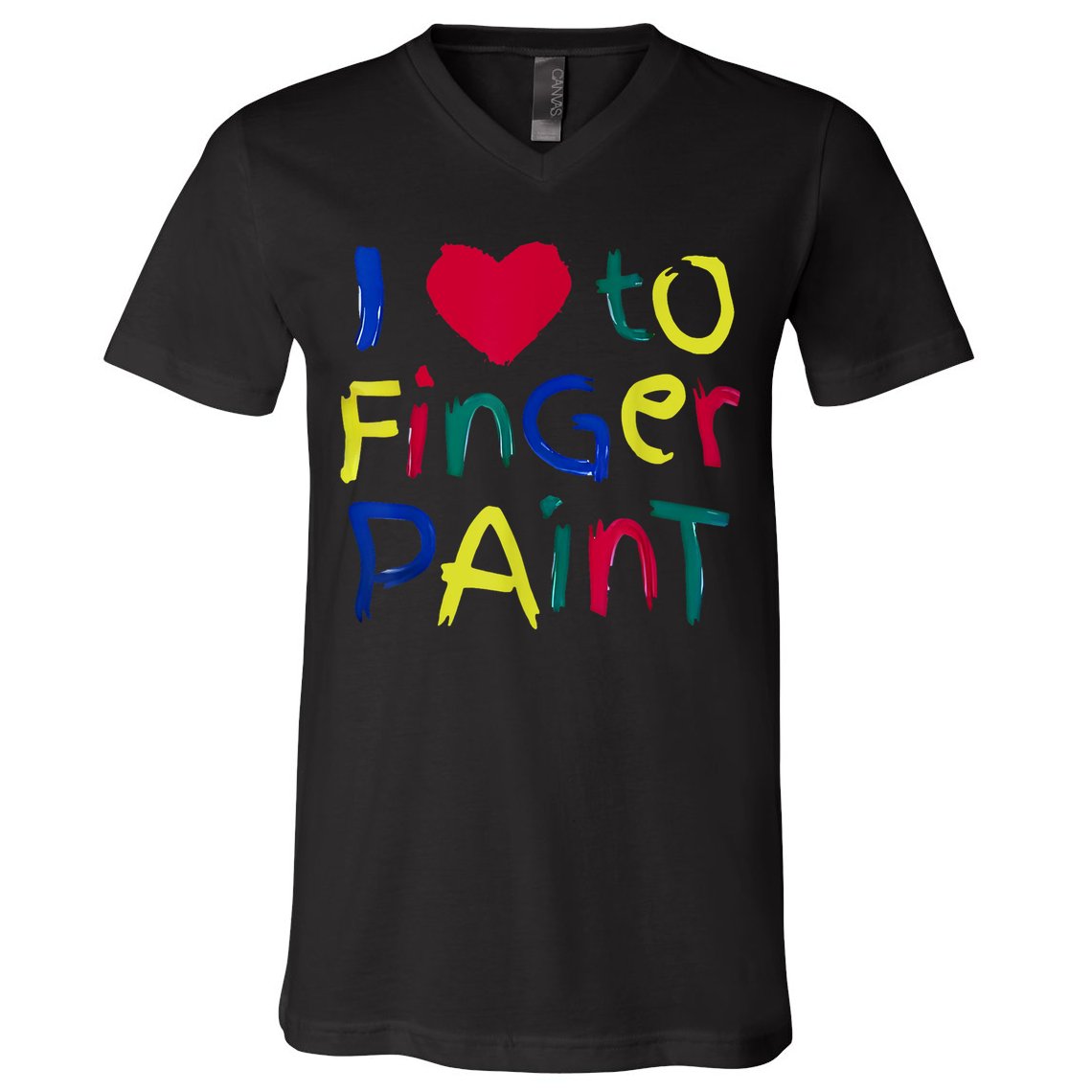 I Heart Love To Finger Paint IM Paint Cute Couple Valentine V-Neck T-Shirt