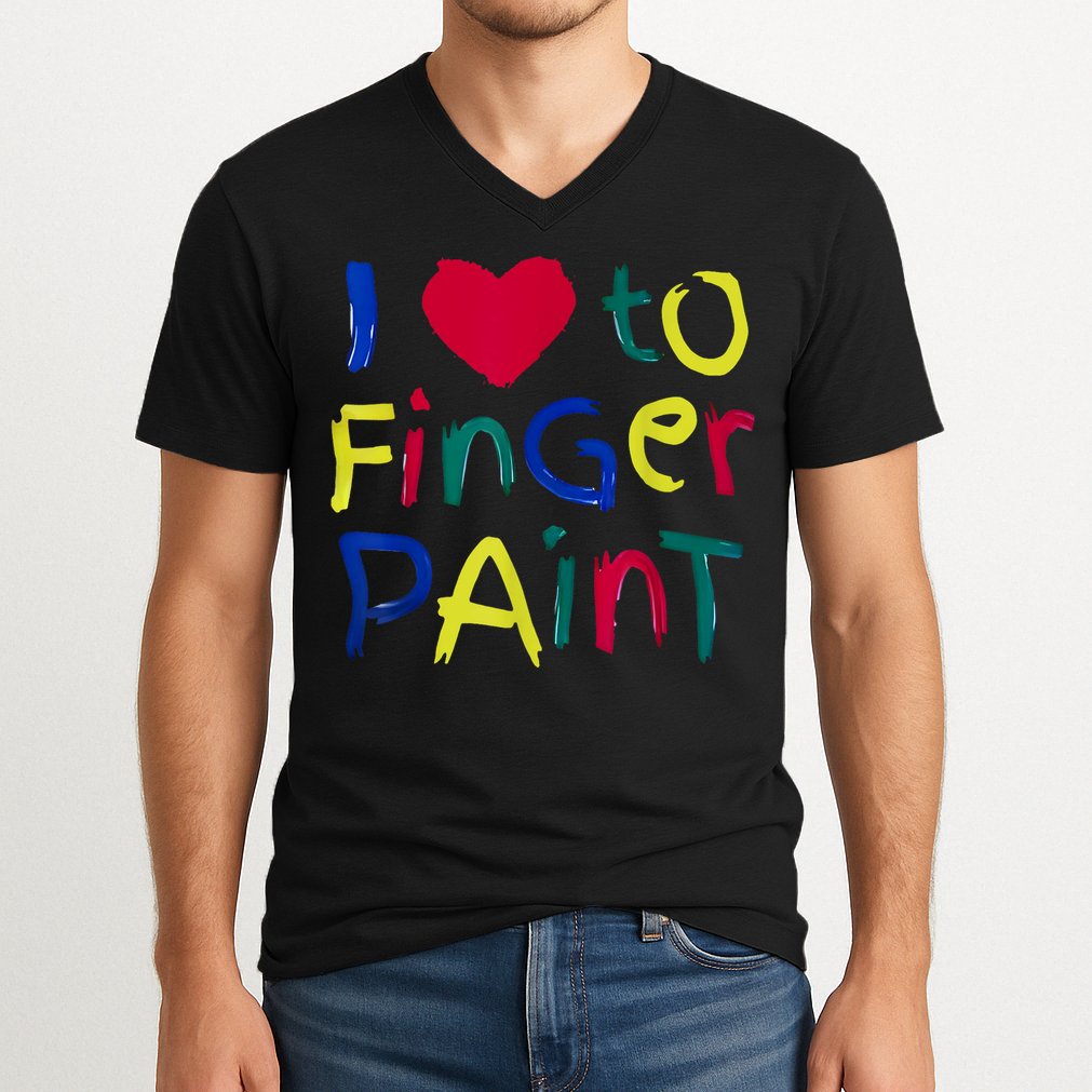 I Heart Love To Finger Paint IM Paint Cute Couple Valentine V-Neck T-Shirt