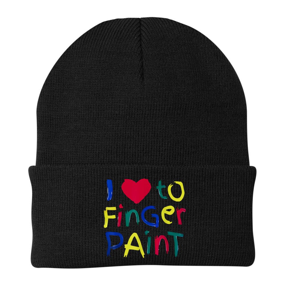 I Heart Love To Finger Paint IM Paint Cute Couple Valentine Beanie