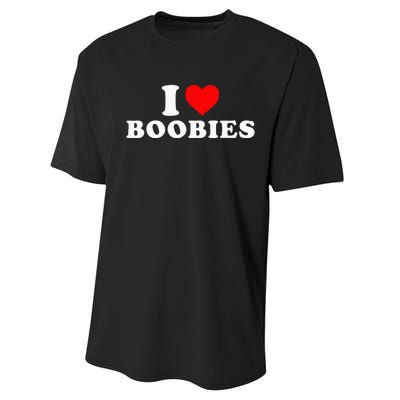 I Heart Love Boobies Performance Sprint T-Shirt