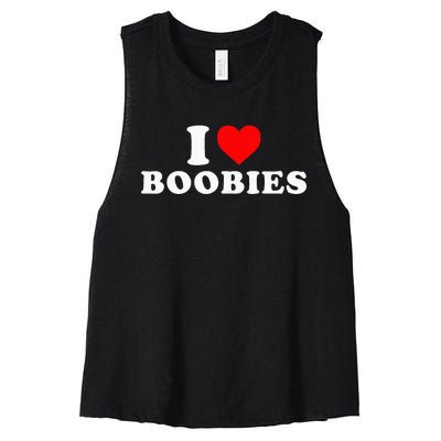 I Heart Love Boobies Women's Racerback Cropped Tank