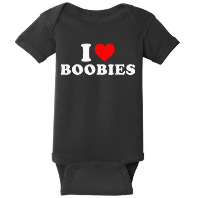 I Heart Love Boobies Baby Bodysuit