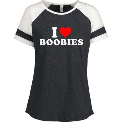 I Heart Love Boobies Enza Ladies Jersey Colorblock Tee