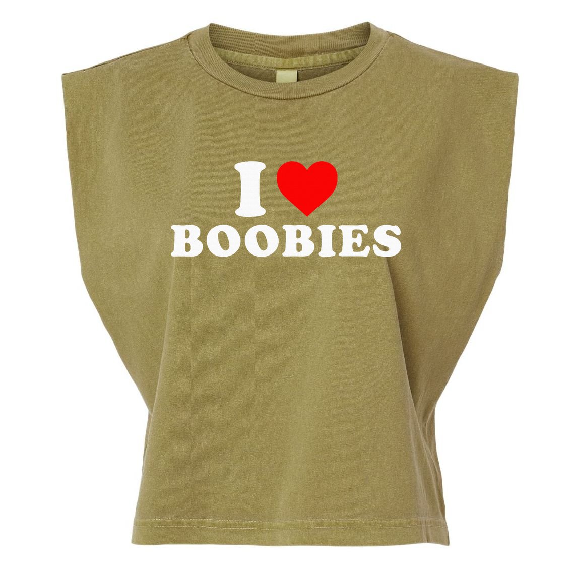 I Heart Love Boobies Garment-Dyed Women's Muscle Tee