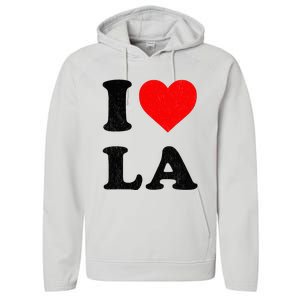 I Heart La Souvenir I Love Los Angeles Performance Fleece Hoodie