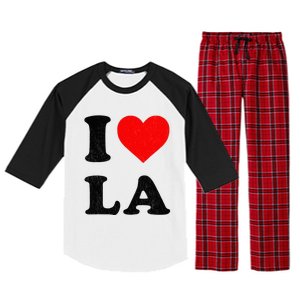 I Heart La Souvenir I Love Los Angeles Raglan Sleeve Pajama Set