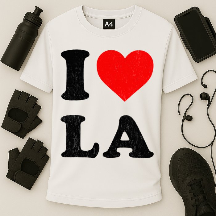 I Heart La Souvenir I Love Los Angeles Cooling Performance Crew T-Shirt