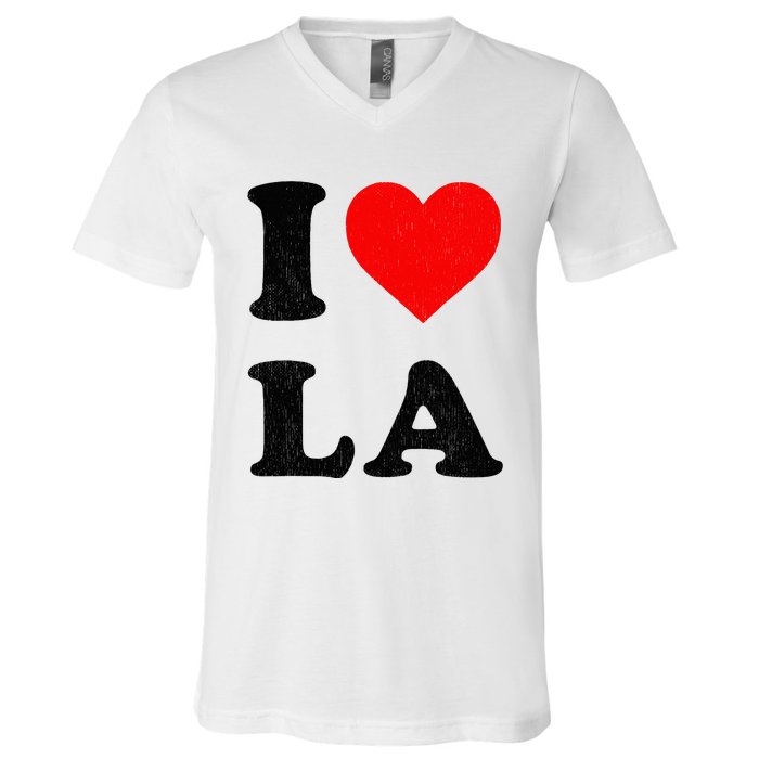 I Heart La Souvenir I Love Los Angeles V-Neck T-Shirt