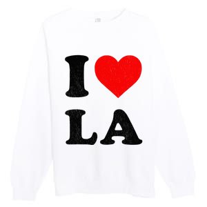 I Heart La Souvenir I Love Los Angeles Premium Crewneck Sweatshirt