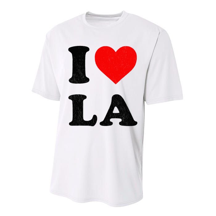 I Heart La Souvenir I Love Los Angeles Performance Sprint T-Shirt