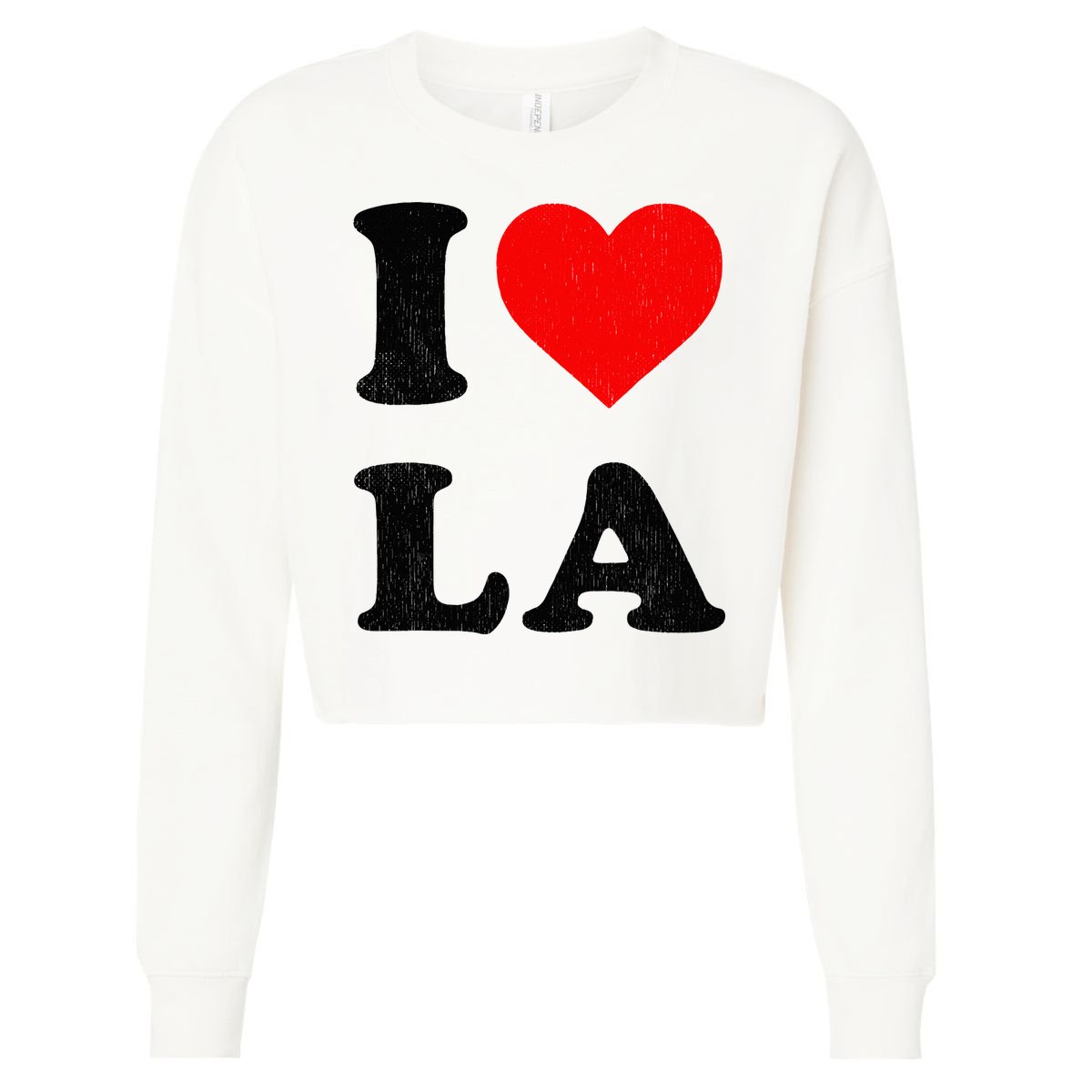 I Heart La Souvenir I Love Los Angeles Cropped Pullover Crew