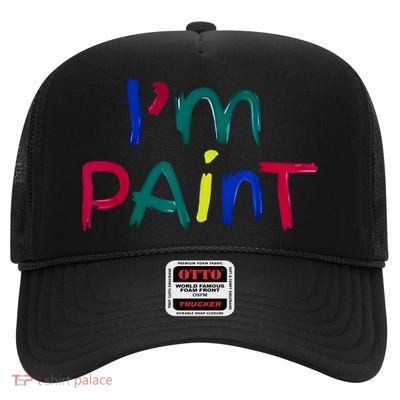 I Heart Love To Finger Paint IM Paint Cute Couple Valentine High Crown Mesh Back Trucker Hat