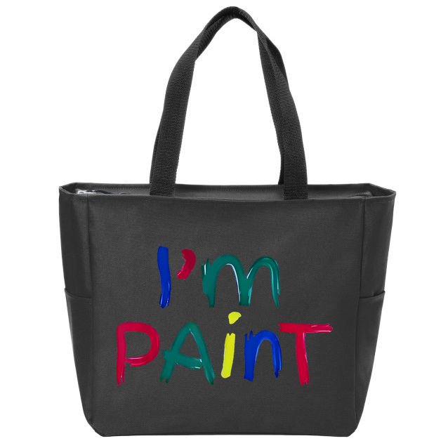 I Heart Love To Finger Paint IM Paint Cute Couple Valentine Zip Tote Bag