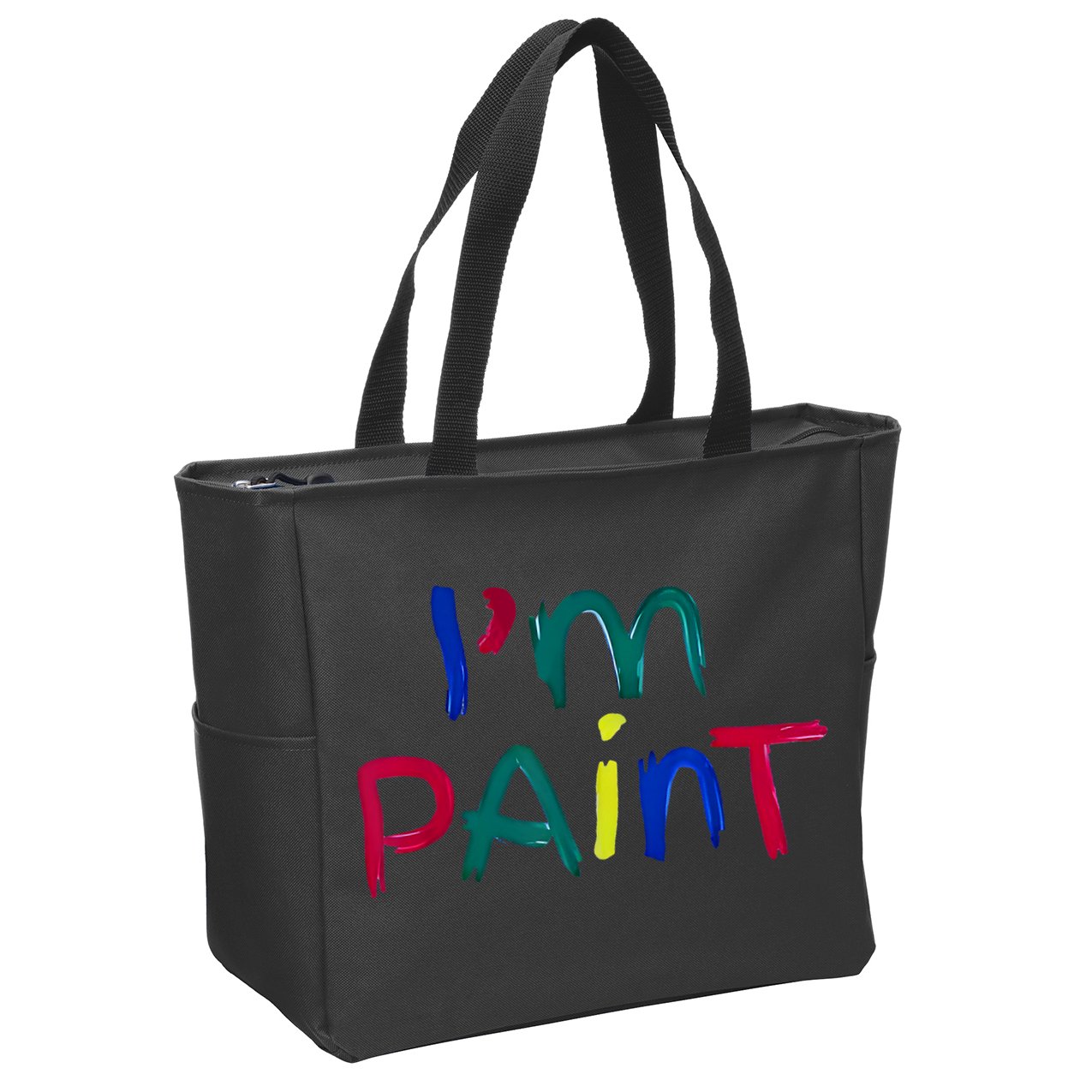 I Heart Love To Finger Paint IM Paint Cute Couple Valentine Zip Tote Bag