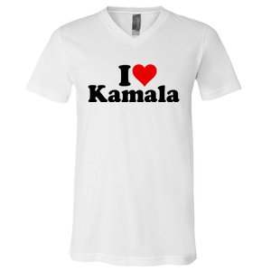 I Heart Love Kamala Harris V-Neck T-Shirt