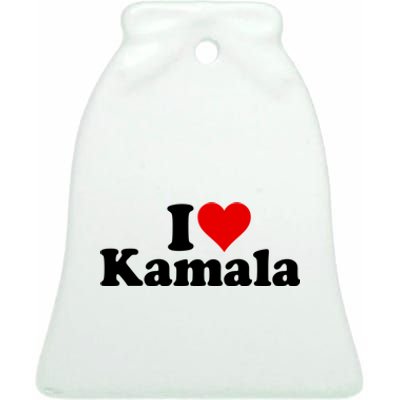 I Heart Love Kamala Harris Ceramic Bell Ornament