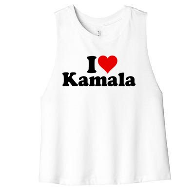 I Heart Love Kamala Harris Women's Racerback Cropped Tank