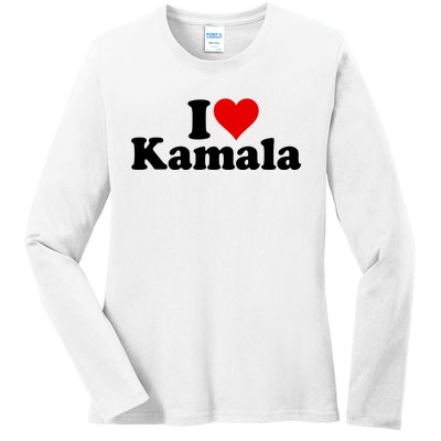 I Heart Love Kamala Harris Ladies Long Sleeve Shirt