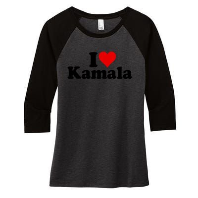 I Heart Love Kamala Harris Women's Tri-Blend 3/4-Sleeve Raglan Shirt