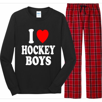 I Heart (Love) Hockey Skating Ice Attraction Hot Sexy Gift Long Sleeve Pajama Set