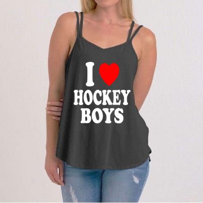 I Heart (Love) Hockey Skating Ice Attraction Hot Sexy Gift Women's Strappy Tank