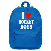 I Heart (Love) Hockey Skating Ice Attraction Hot Sexy Gift 16 in Basic Backpack