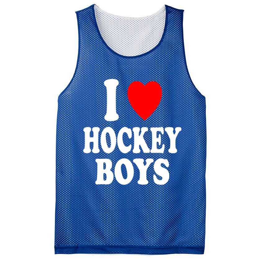 I Heart (Love) Hockey Skating Ice Attraction Hot Sexy Gift Mesh Reversible Basketball Jersey Tank