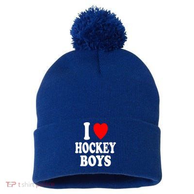 I Heart (Love) Hockey Skating Ice Attraction Hot Sexy Gift Pom Pom 12in Knit Beanie