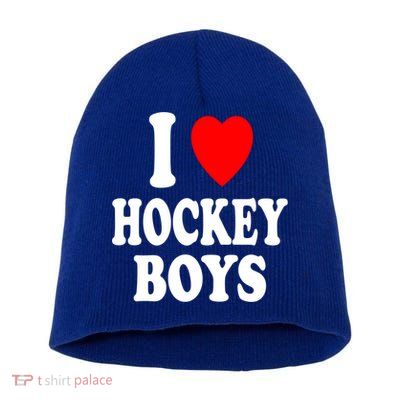 I Heart (Love) Hockey Skating Ice Attraction Hot Sexy Gift Short Acrylic Beanie