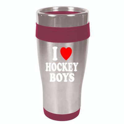 I Heart (Love) Hockey Skating Ice Attraction Hot Sexy Gift 16oz Travel Tumbler