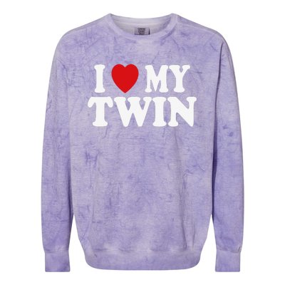 I HEART LOVE MY TWIN Colorblast Crewneck Sweatshirt