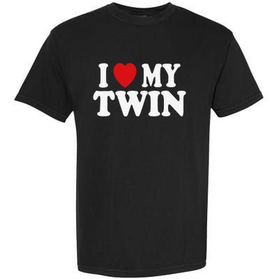 I HEART LOVE MY TWIN Garment-Dyed Heavyweight T-Shirt