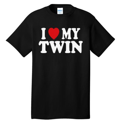 I HEART LOVE MY TWIN Tall T-Shirt