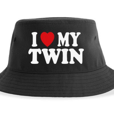 I HEART LOVE MY TWIN Sustainable Bucket Hat