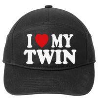 I HEART LOVE MY TWIN 7-Panel Snapback Hat