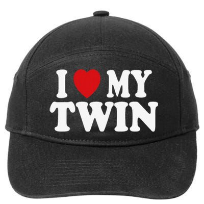 I HEART LOVE MY TWIN 7-Panel Snapback Hat