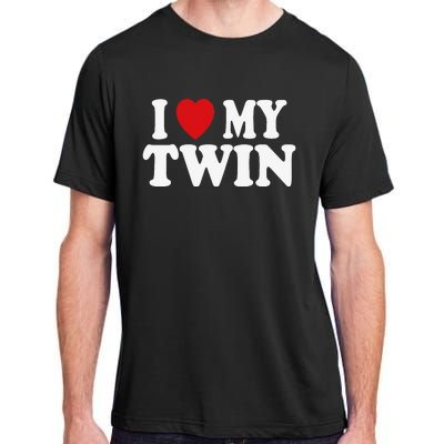 I HEART LOVE MY TWIN Adult ChromaSoft Performance T-Shirt