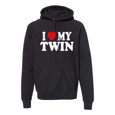 I HEART LOVE MY TWIN Premium Hoodie