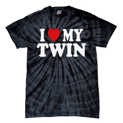 I HEART LOVE MY TWIN Tie-Dye T-Shirt