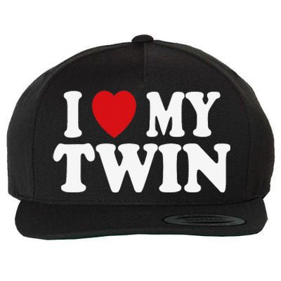 I HEART LOVE MY TWIN Wool Snapback Cap