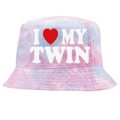 I HEART LOVE MY TWIN Tie-Dyed Bucket Hat