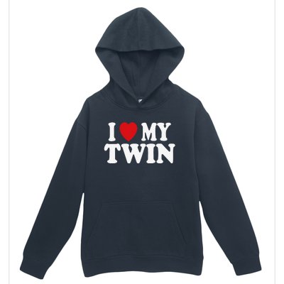 I HEART LOVE MY TWIN Urban Pullover Hoodie