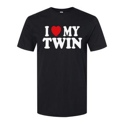 I HEART LOVE MY TWIN Softstyle CVC T-Shirt