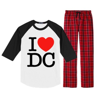 I Heart Love Washington WA DC Classic Font Raglan Sleeve Pajama Set